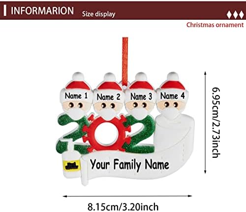 Семейството на AMAPARK с 1,2,3,4,5,6,7 Потребителско име, Индивидуални Коледни Украси 2022, Персонални Висящи Украшения за Елхи, Празнична Украса за дома за спомен, подаръци, С