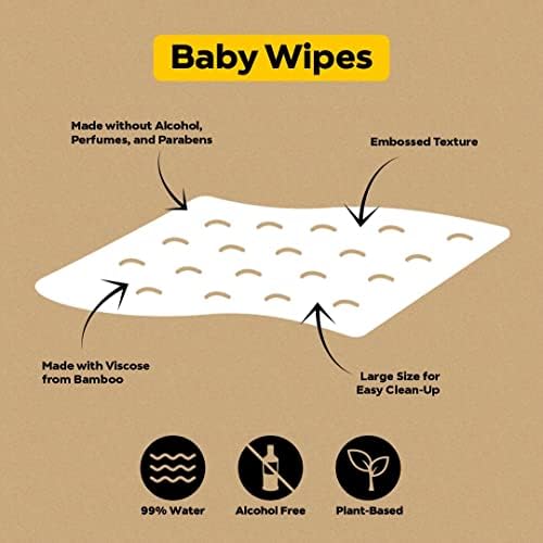 Бебешки пелени от вискоза DYPER от Бамбук Размер на 1 + 1 пакет Мокри кърпички | Естествени съставки|, Изработени от материали на растителна