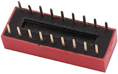 Нов Lon0167 Със стъпка 2.54 мм, 18 клемм, 9 разпоредби, Ползунковый DIP-превключвател червен цвят (може да издържа на 2,54