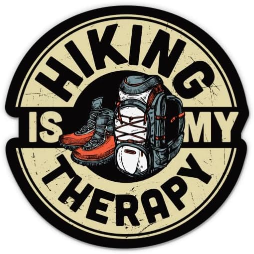 Стикер Hiking is My Therapy - 3 Стикер за лаптоп - Водоустойчив Винил за колата, телефон, Бутилки с вода - Стикер за Любителите
