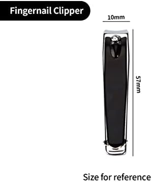 Кусачка за нокти от въглеродна стомана, черна, малка преносима машина за рязане на ноктите с пила за нокти