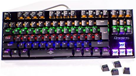 Механична клавиатура VISVEIL с подсветка, няколко режима на осветление-а заедно сменят Един друг /87 клавиши / Капачка