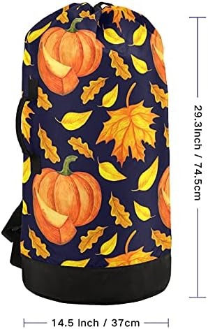 Есенни Тикви Листа Чанта за дрехи Тежка Раница за пране на Дрехи с плечевыми ремъци и Дръжки за Чанта за пране На съвсем малък