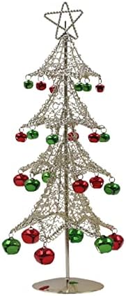 Мини-Настолна Желязна Коледно Дърво за Украса на Домашния офис, Подарък Декорация Креативен Подарък За спомен Коледен Орнамент Статуя Занаяти (Цвят: златен размер: