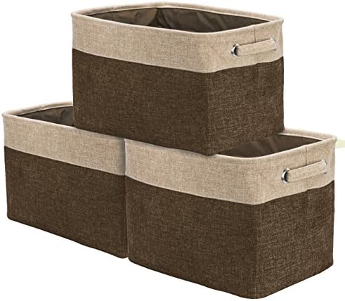 Тъканни Кубчета за съхранение на Sorbus Premium 15 инча - Големи трайни Сгъваеми кутии за съхранение с двойна дръжка - Сгъваема кошница за организацията - Декоративни Кубче