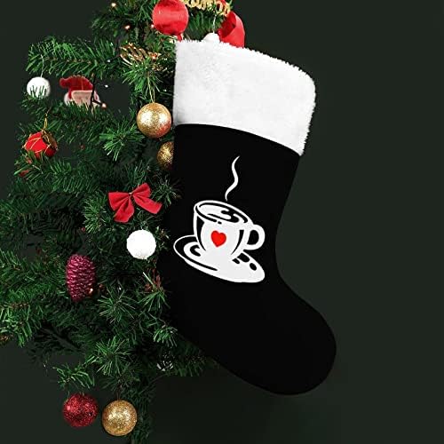 Кафе Коледни Чорапи, Окачени Чорапи С Принтом, Коледна Елха, Украса За Камината