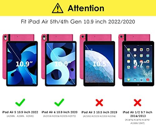 DTTO за Новия iPad Air 5/4-то поколение Калъф 2022/2020 с държач за Моливи, калъф-поставка за бизнес-фолио от висококачествена естествена