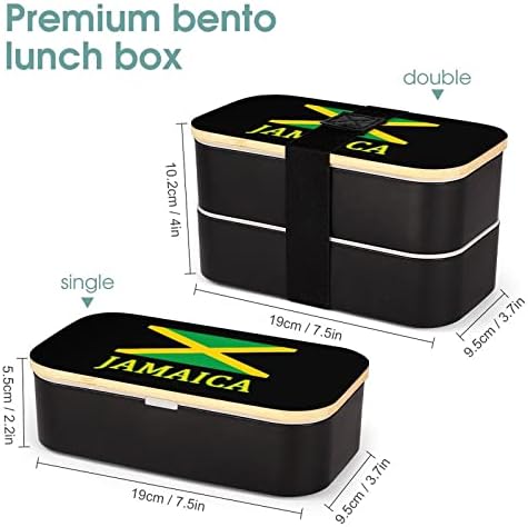 Кутия за Обяд Bento с Ямайским Флага, Херметически затворени Контейнери за храна Bento Box с 2 Отделения за Пикник в офиса