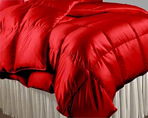 Комплект Одеяла California King, Сатен, Червен Пуховик 500 ГОРИВО, Алтернативен Комплект Пуховых Одеяла (Одеало + 2 Калъфки за възглавници),