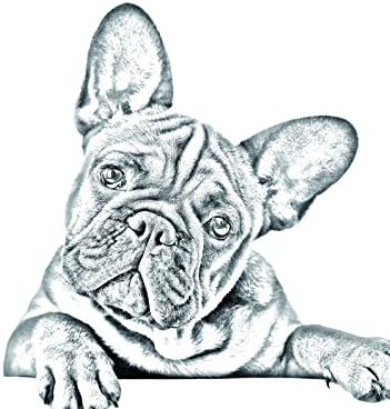 Френски Булдог Овално Надгробен камък от Керамични Плочки с Изображение на Куче