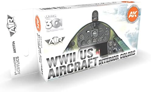 AK-Набор от Интерактивни акрилни бои AK 3Gen за самолети AK11734, набор от цветове за интериора на самолети на САЩ от Втората световна