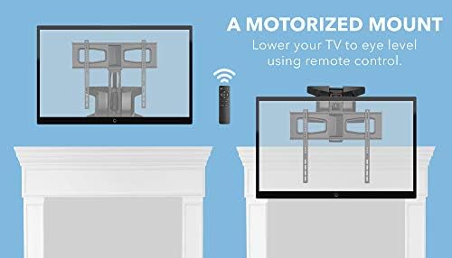 СМОНТИРУЙ-ТОВА Е! Монтиране на стена за телевизор с двигател камина |с дистанционно Управление, Електрически Прибиращи скоба за закрепване