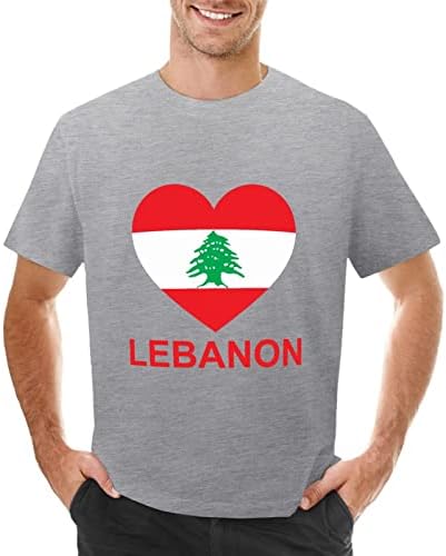 Мъжки Памучни Тениски Love Lebanon с кръгло деколте и Графични Тройниками, Блузи с Къс ръкав