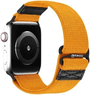 Ластични найлонови въжета Shiyhoo, съвместими с Apple Watch Ultra Band 49 мм 45 мм 44 мм 42 мм, Еластична спортна линия за iWatch Series 8 7 6 5 4 3 2 1 SE, еластични въжета за жени и мъже (оранжево, 4