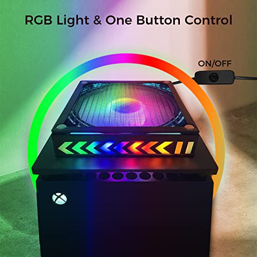 Вентилатор за охлаждане, който е съвместим с Xbox Series X - Sonicgrace Fan Cooler за Xbox Серия X с RGB led подсветка, прахоустойчив,