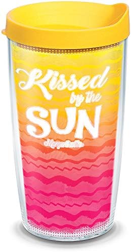 Изкуство, музика Margaritaville-Чаша Kissed by Sun с изолация от слънцето, с обвивка и капак, 16 грама - Тритановый, прозрачен
