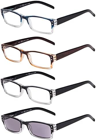 Eyekepper Спестява от 10% на 4 опаковки двухцветных очила за четене и 3 опаковки ридеров в полукръгла рамка + 2,25