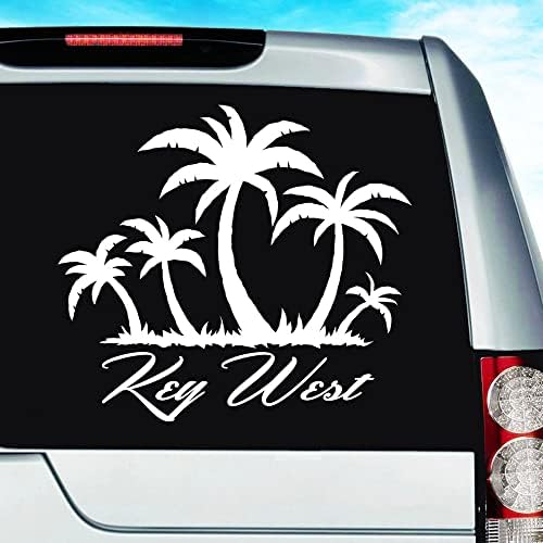 Кий Уест, Флорида Тропически Остров Vinyl Стикер-Стикер за Прозореца на Колата, Камион, преносим компютър, Стенен монтаж на