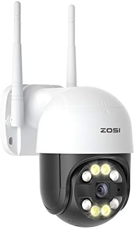 Външна Камера за сигурност ZOSI C289 WiFi със завъртане/Наклон, PTZ IP камера за домашно наблюдение с Водоустойчив корпус, Поддръжка на