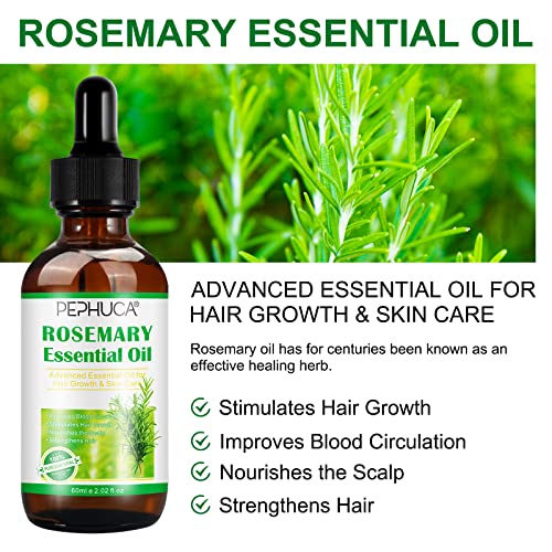 Органично масло от розмарин за растежа на косата и грижа за кожата и Етерични масла от розмарин, за Суха Изтощена коса и