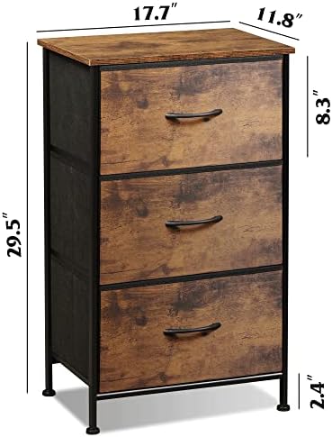Скрин WLIVE с 3 чекмеджета, Тъканта, нощно шкафче, Органайзер, Скрин за съхранение на вещите в спалнята, коридора, за коридора, За шкафове,