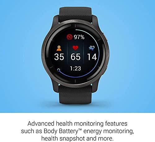 Garmin Venu 2 Plus, умни часовници GPS с функция за разговор и текстови съобщения, Разширени функции за мониторинг на състоянието на здраве