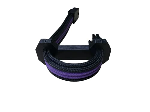 8-Пинов кабел е идеалното завои на по 180 ° Расчесывает КОМПЮТЪР за захранващи кабели за захранване ATX PCIe или CPU с ръкави - 3D печат (черен)