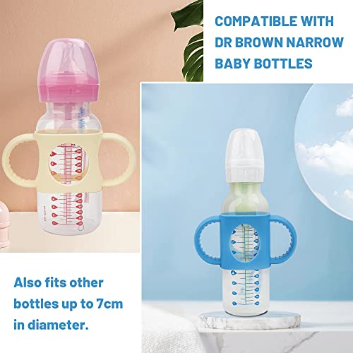2 Опаковки Дръжки за шишета, съвместими с тесни детски бутылочками Dr Brown и бутылочками с широко гърло, Нескользящие дръжка за удобно