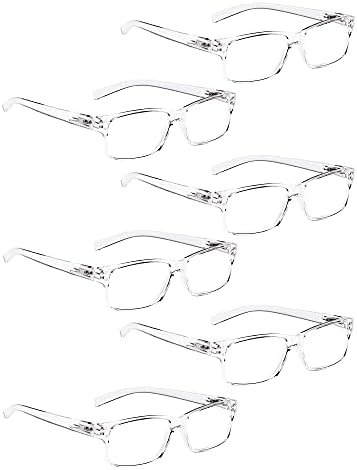 LUR 6 Опаковки, прозрачни очила за четене + 3 опаковки очила за четене в метална рамка (общо 9 двойки ридеров + 3,00)