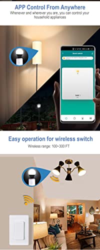 Адаптер за контакта на Hristo Smart WiFi с управление чрез приложение и монтиране на безжичен контролер, гнездо за крушка с интелигентно управление,