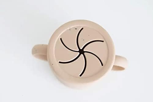 Мрамор Силикон Чашка за закуски Неутрален с пясъчен цвят с тегло 6 Грама с Капак и дръжки