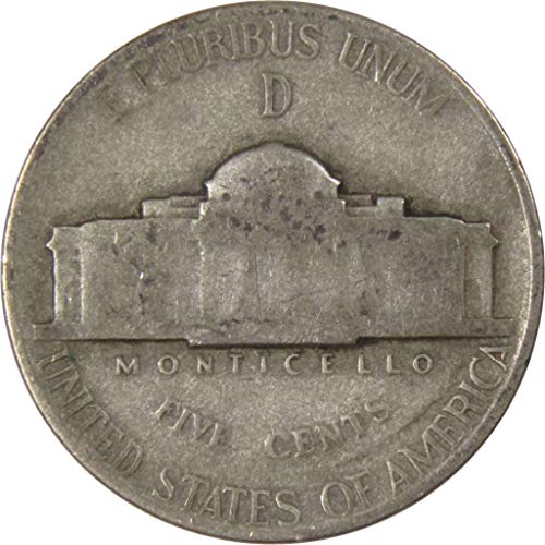 1944 D Jefferson Военно Време Никел, AG ЗА Добра 35% Сребърна Монета на САЩ са подбрани 5c