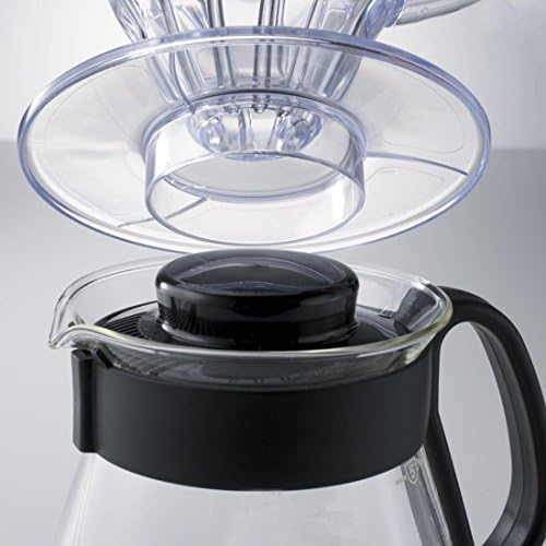 Кафе Услуга Hario V60 Glass Range Изсипете В Гарафа За Микровълнова Печка от 800 мл, Черен