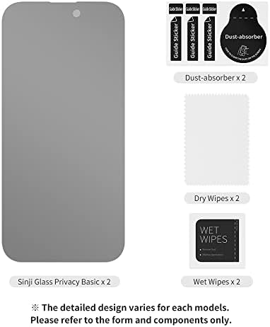 Защитно фолио Sinjimoru Micro Louvre Privacy Screen Protector, Пълна конфиденциалност за Apple iPhone 12 13 14 Plus Pro Max Защита на екрана от Шпионин от Закалено стъкло, Sinji Privacy Glass Basic за iPhone 12/12 Pro