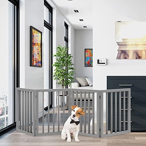 PETMAKER Пет Gate – Куче на вратичка за врата отвори, стълби или дома – свободно стояща, Сгъване, В стила на хармоника, Дървена ограда,