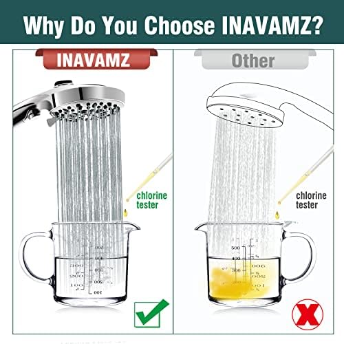 Филтър за душ за твърда вода: INAVAMZ 11-Функционална Накрайник за душ с вграден филтър 2-Режимная бутон Power Jet & Pause