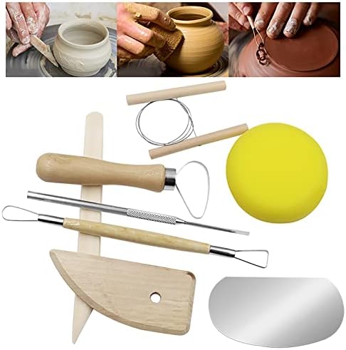 Набор от инструменти за глина Bsxgse, Дърво, Керамика, Инструмент за резба по глинени скулптури, Комплект от 8 предмети, инструменти