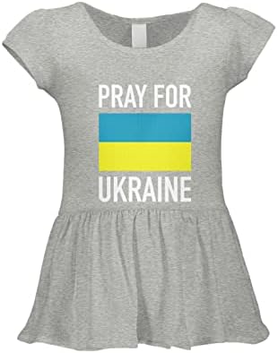 Рокля Tcombo Pray for Украйна - Украинската Гордост за Бебета/Деца Бебешка Рокля в рубчик
