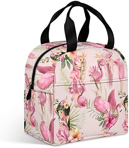 Чанта за Обяд с принтом Принцеса Розово Фламинго, жени, Мъже, Тропически, Екзотични, Цветя, Множество Чанта за Обяд, Изолиран