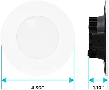 LUXRITE 4-инчов led-вградени тавана лампа, 5 цвята за избор 2700K-5000K, Лампа с магнитно покритие, с регулируема яркост, задаване