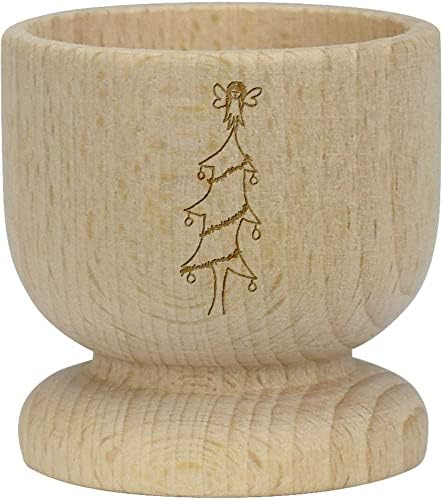 Дървена чаша за яйца - Ангел на коледното дървото (EC00022174)