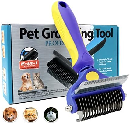Четка Meren за кучета от мосв, е Професионален инструмент, за да се грижи за домашни любимци, четка за коса 2 в 1 за премахване на грунд