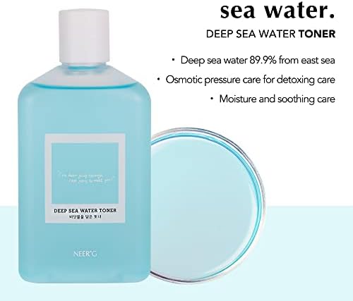 Тонер за дълбоката вода NEER °G 8,4 течни унции (250 мл), морска сол Guérande рН 5,5 Безалкохолна Мек тонер без ароматизатори за всички типове