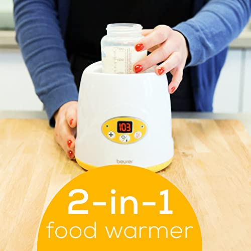 Нагревател за бебешки шишета Beurer, BY52 | Преносим нагревател 2 в 1 с функция за запазване на топлината на майчиното мляко, млечни смеси и продукти за хранене | Шишета AVENT