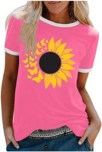 Ризи с къс ръкав, Дамски Тениска с Кръгло деколте, Ежедневни Свободна Тениска С изображение на Глухарче, Пролетно-Лятна Риза,
