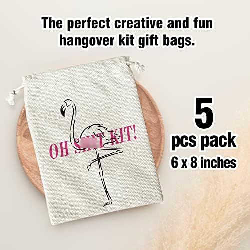 Чанти за набор от махмурлук, Подарък пакет с фламинго на съвсем малък, за булчински душ, Пътуване, моминско парти, Чанта за набиране на персонал за възстановяване от
