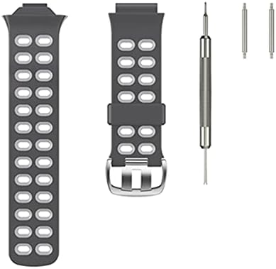 GANYUU Цветни Спортен Силиконов каишка за часовник Garmin Forerunner 310XT, Взаимозаменяеми каишка за часовник (Цвят: сиво-жълто, размер: Forerunner 310XT)