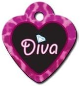 Колекцията Diva Princess във формата на сърце, Персонализирани Потребителски идентификационни етикети с надпис за домашни любимци! (Принцеса,