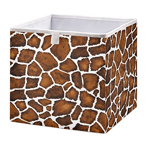 Кутия за съхранение на кубчета от кожата жираф, Сгъваеми Кубчета за съхранение, Водоустойчив кош за играчки, Органайзер за Кубчета, Кутии