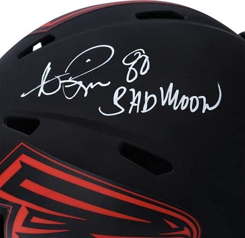 Андре Рисон Соколи Атланта с автограф Ридделл редуват скорост на затъмнение реплика каска с една зловеща луна с надпис - автограф каски NFL